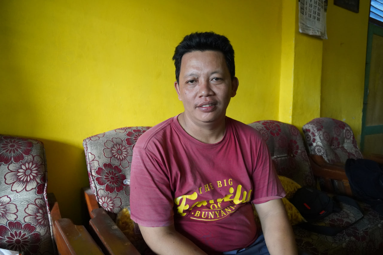Muhammad Irfangi (39), warga Desa Pejagoan Kebumen pederita penyakit storke.