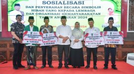 Sosialisasi pencairan dana hibah untuk lembaga sosial keagamaan.