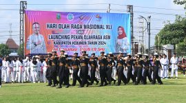 UPacara peringatan Hari Olahraga Nasional yang berlangsung di Pendopo Kabumian, Senin 9 September 2024