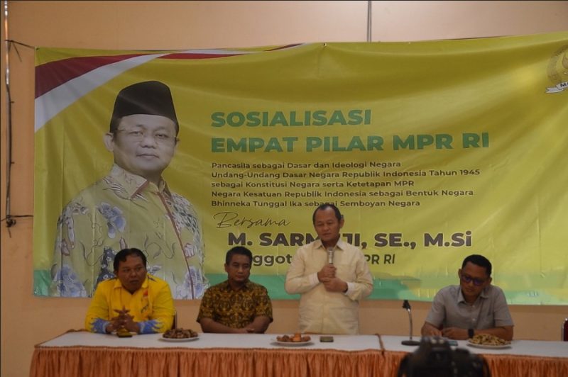 Sarmuji menggelar Sosialisasi Empat Pilar MP di Desa Sidomulyo, Kecamatan Puncu, Kabupaten Kediri, Jawa Timur pada Selasa 7 Mei 2024.
