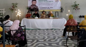 Sarmuji menggelar sosialisasi empat pilar kebangsaan yang diselenggarakan di Desa Bulu, Kecamatan Purwoasri, Kediri, Selasa 29 Juli 2025.