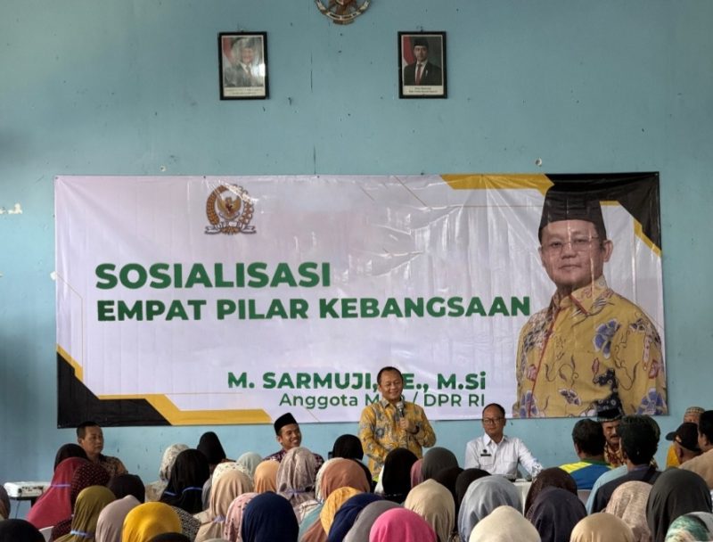 Anggota DPR RI Sarmuji menggelar Sosialisasi Empat Pilar Kebangsaan di Kabupaten Kediri, tepatnya di GOR Banyakan, Desa Banyakan, Kecamatan Banyakan, Senin 15 Desember 2025.