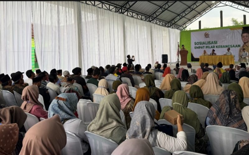 Sosialisasi Empat Pilar Kebangsaan yang dihadiri masyarakat dan pelaku UMKM di Desa Wonorejo, Kecamatan Talun, Kabupaten Blitar, Minggu 14 Desember 2025.