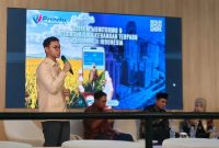 Direktur Utama PT Pruden Visi Utama (PRUVIU) Maulana Irfan Sufa di forum Rakernas Inkopontren, Kamis (21/4/2026). - Foto Dimas