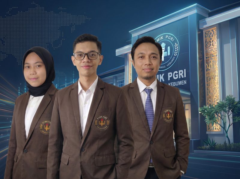 Nisrina Yumna Qurrotu’ain, Vicky Ardiansyah, dan Achmad Charis Muhlasin, mahasiswa STMIK Kebumen pengembang aplikasi berbasis AI. - Foto STMIK Kebumen