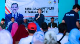 Asep Wahyuwijaya saat Sosialisasi Empat Pilar MPR RI di Yayasan Matlaul Anwar Barengkok, Desa Barengkok, Kecamatan Leuwiliang, Kabupaten Bogor, Sabtu (26/9/2026).